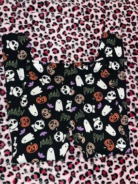 Kids Halloween Pajama Pants with Ghosts & Pumpkins - Black